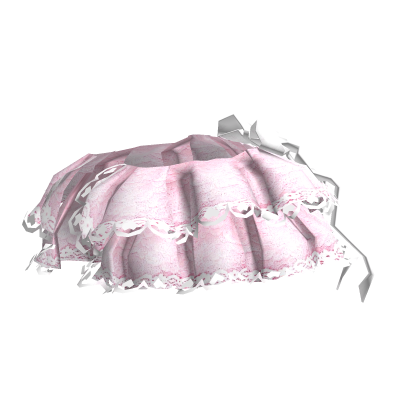 short lace bustle skirt in pink white hime doll qt