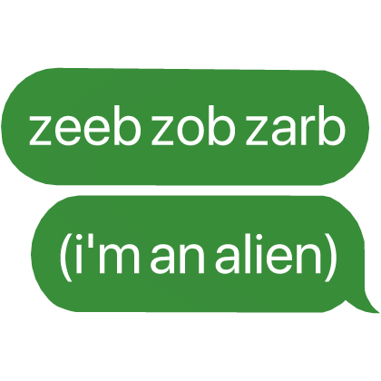 zeeb zob zarb (i'm an alien) text