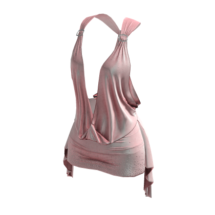 Crystal Pink Drape Mini Dress