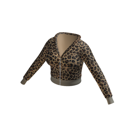 Tracksuit Hoodie Leopard Euina Baddie Cropped