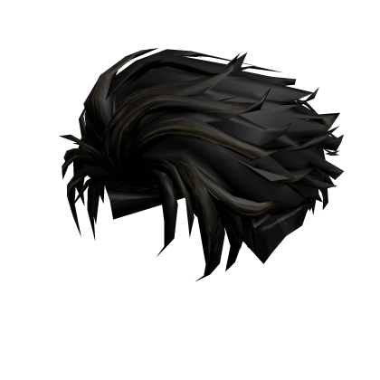 Fluffy messy black anime hair
