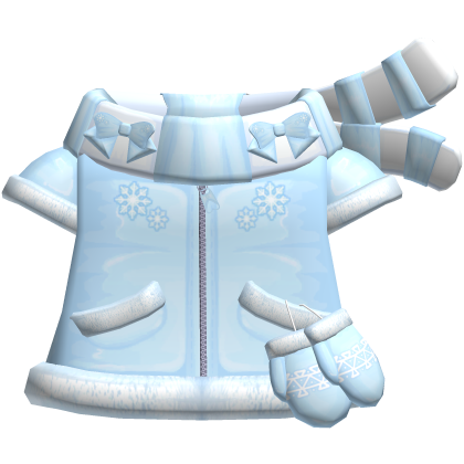♡ cute cozy christmas winter kitty coat in blue