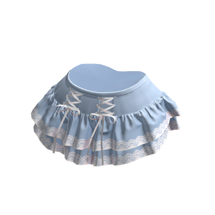 Blue Lace Ruffle Skirt