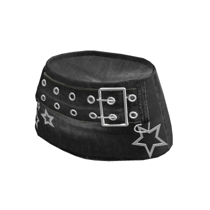 Y2K Grunge mini skirt in black denim with star