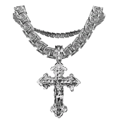 1.0 jesus piece chain iced out silver (bigger)