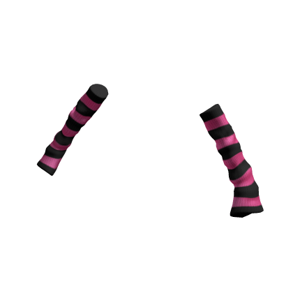 Knitted Arm Warmers Black Hot Pink