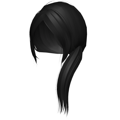 ۶ৎ | long loose low side ponytail in black