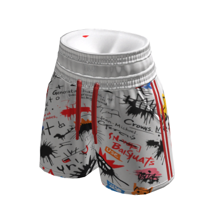 ViCo - Chaos Graffiti Baggy Shorts (White Red) 