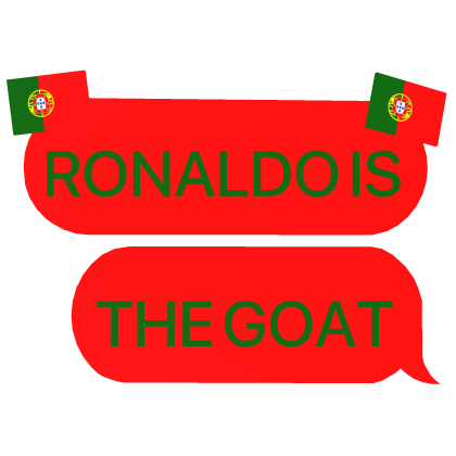 RONALDO IS THE GOAT football world cup text