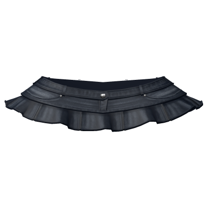 ┊♰ ꒱ low-rise ruffle mini skirt 3.0 ꒰denim blue꒱  