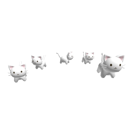 ♡ 🐱 Cute Smol White Cat & Kittens Group Waist 🐱