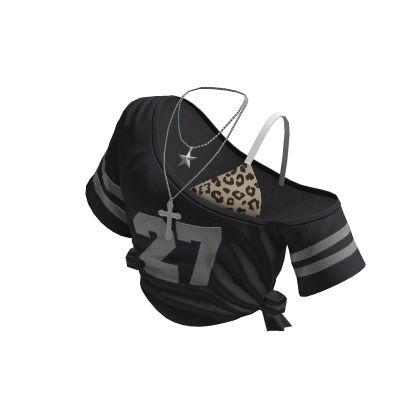 Y2K Leopard Layered Crop Top (Black)