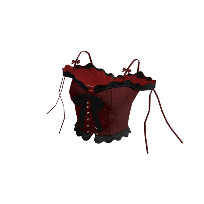 Gothic Bow Y2k Corset Top (Red)