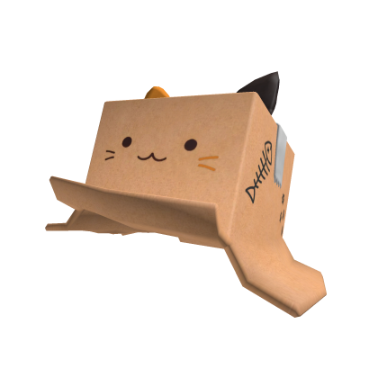 Cute silly head cat cardboard box