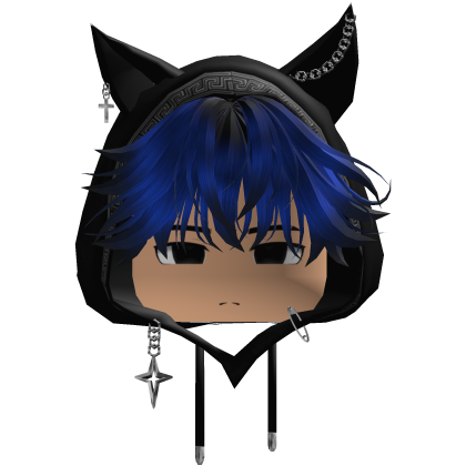 Cute Y2K emo blue hair