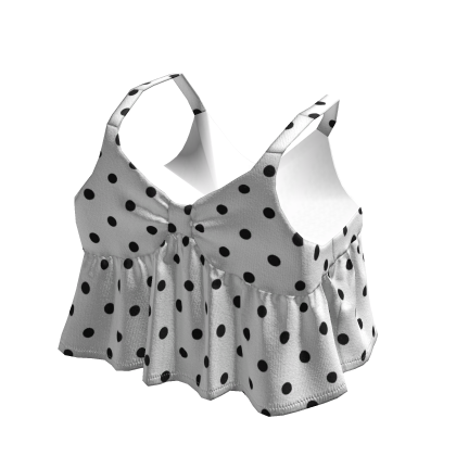 ✨ Polka Dots White Top Igari Jumino Core Vintage