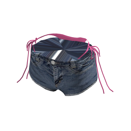 Denim shorts with bikini string_btmApr4 pink