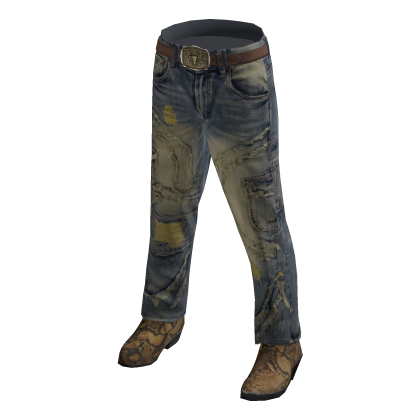 Country Vintage Wash Jeans w/ Brown Cowboy Boots