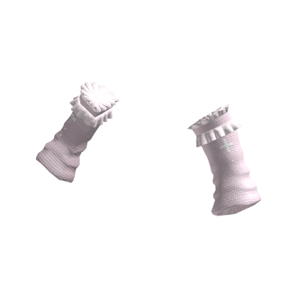 ⸸꒱ cross arm warmers w ruffles in pink 3.0
