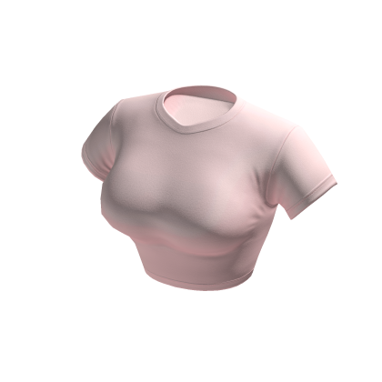Crop Top Pink Basic Tight Baby Baddie Tee Shirt