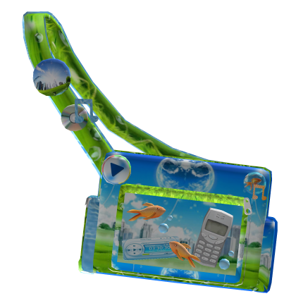 Frutiger aero eco bag with fishes 1.0🫧🌍🌿🐠🌐