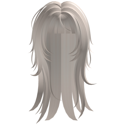 long sleepy wolfcut in platinum