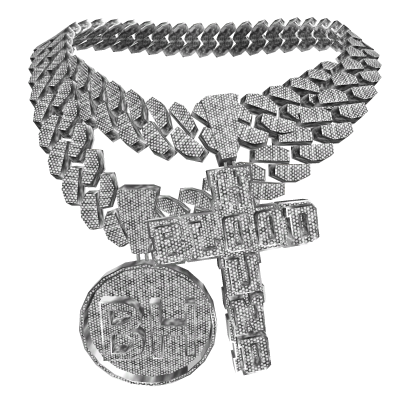 4.0 boy BH chain iced out silver