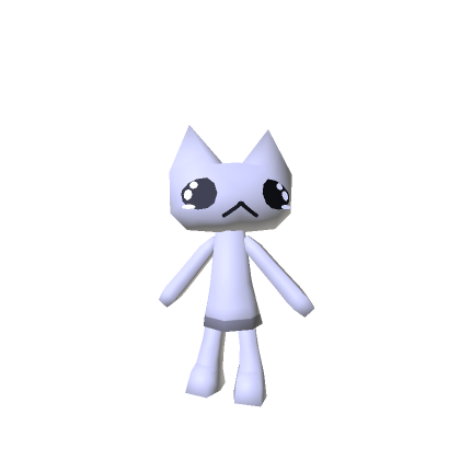 Low Poly Chibi Cat - Grey [2D & 3D Clothing]