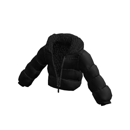 Black Fur Puffer Jacket