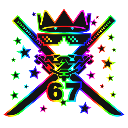 67 Cartoony Rainbow Chain Necklace Swords Combo
