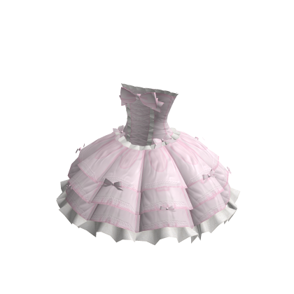 Pink and White Laced Ruffle Princess Dress