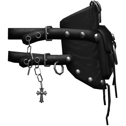 Goth Leather Emo Shoulder Straps (Left) (Silver)