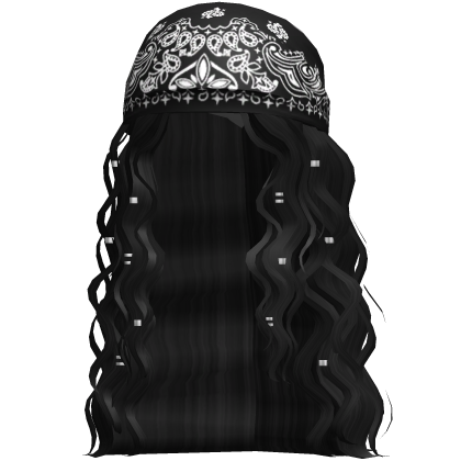 Black Bandana Wavy Hair (Black)