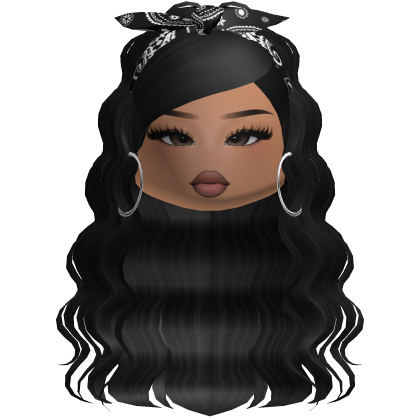 Preppy Wavy Ponytail Headband Girl (Black)