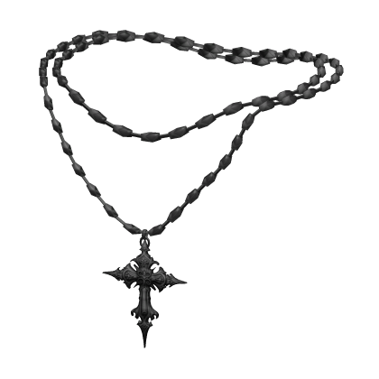 Diamond Black Chrome Cross Necklace 1.0