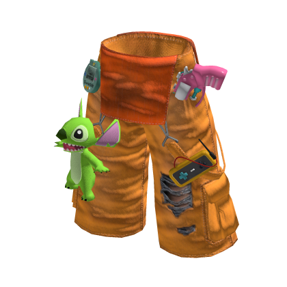 Stitch Short Pants Orange