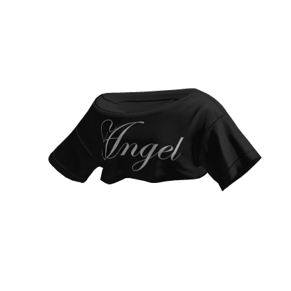 Off Shoulder Crop Tee Angel (Black)