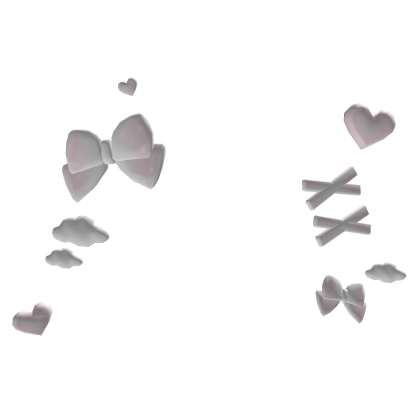 cute pink bow heart face stickers