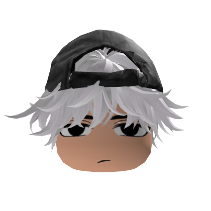 Emo Boy White Hair Y2k Cap
