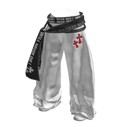 💜 Y2K Punk Rocker Baggy Denim Jeans_White