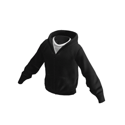 ✦ Oversized Y2K Zip-Up Black Hoodie ✦