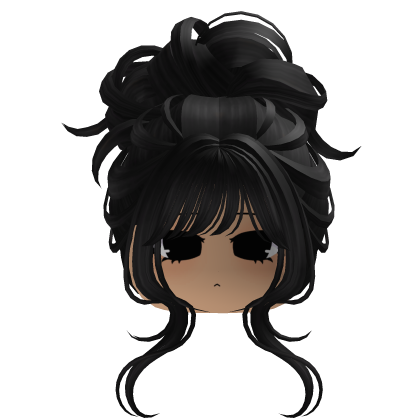 Black Messy Hair W/ Chibi Face
