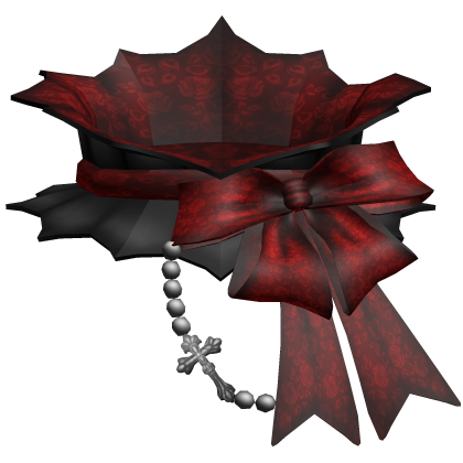 gothic lace collar & cross red