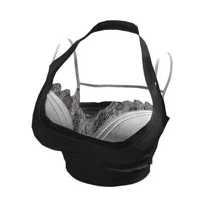 ♥ Y2K Layered Black Halter 