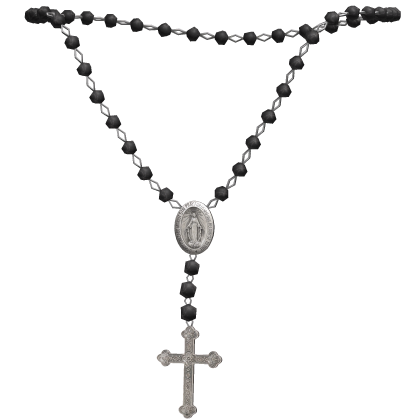 black rosary necklace