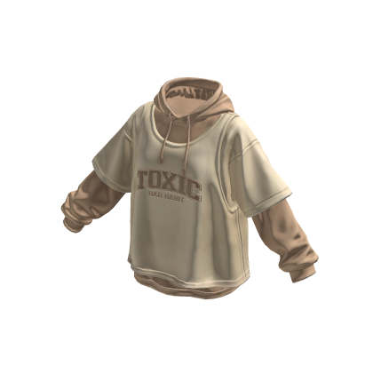 Kpop Y2K Layered Oversized Hoodie Beige Brown