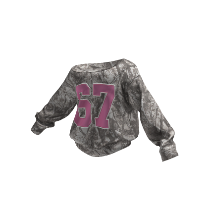 Oversize Off Shoulder Sweatshirt 67 (Camo)