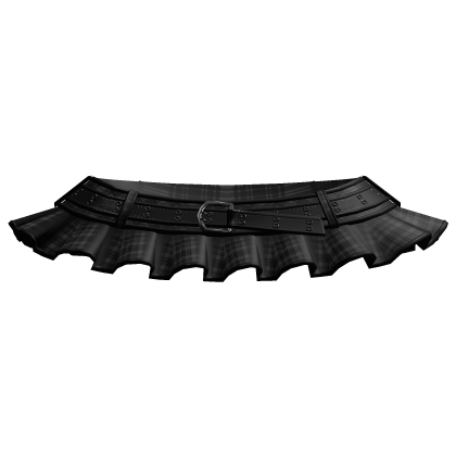 ┊♰ ꒱ gothic plaid mini skirt w/ belt 3.0 ꒰black꒱ 