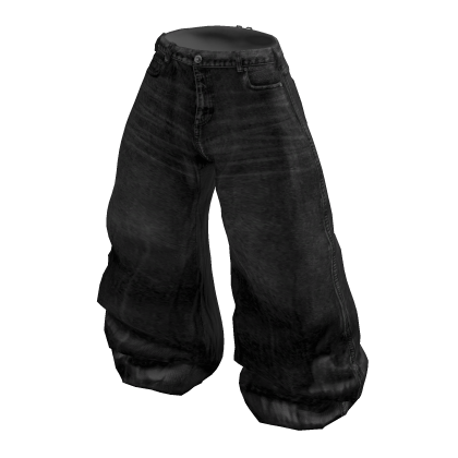 Baggy Lost Tape Jeans in Black