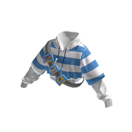 White Striped Stitch Hoodie Crop Top